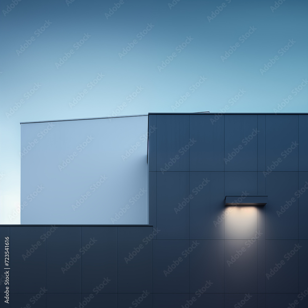 Poster minimal building with light, for abstract background