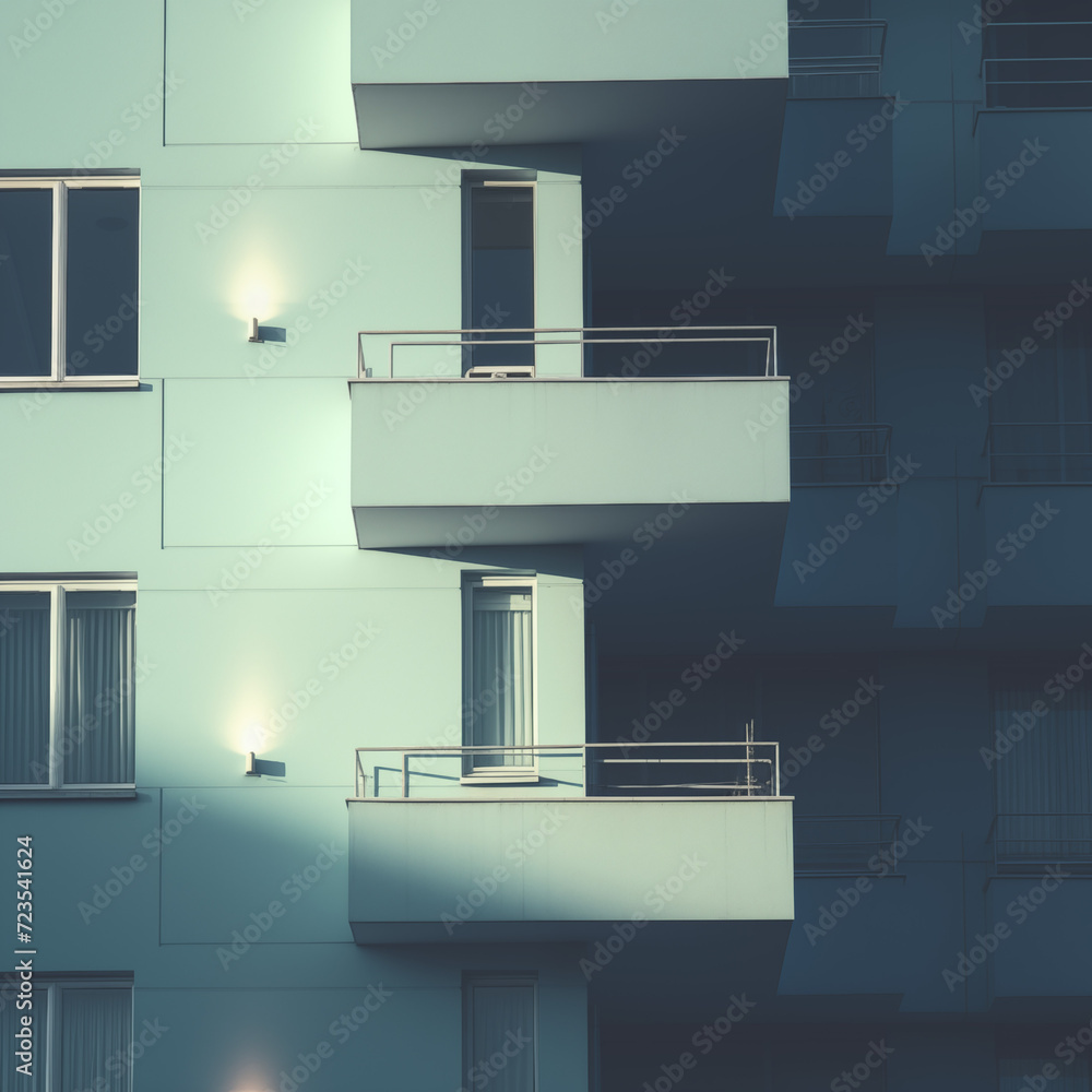 Poster minimal building with light, for abstract background