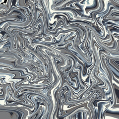 Abstract multicolor marble slab pattern with dynamic wavy curved stripes Water natural grey, blue, white colors