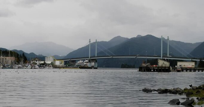 John O'Connell Bridge in Sitka, Sitka Channel and ANB Harbor, Alaska, United States of America