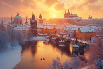 cityscape_of_prague_at_sunset