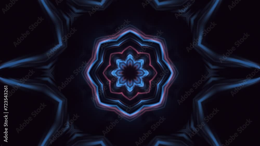 Poster seamless loop abstract flower kaleidoscope visual