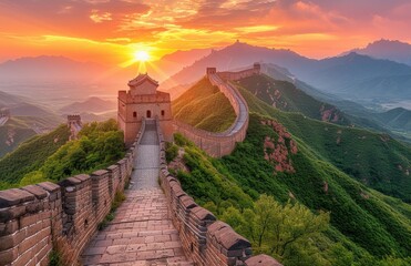 great_wall_in_china_at_sunset