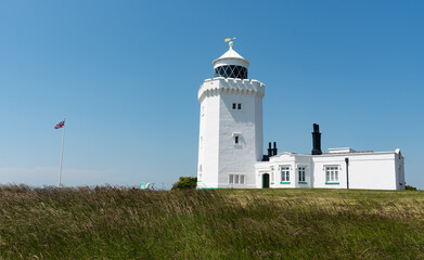 South foreland light houses. White cliffs of Dover Kent