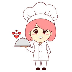 Logo of a chef serving food, digital art illustration