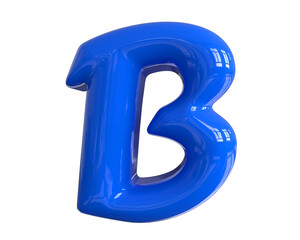 B Letter Blue 3D