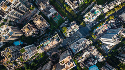 Aerial view of landscape in Guangzhou city, China