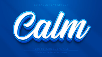 Blue editable text effect with calm concept