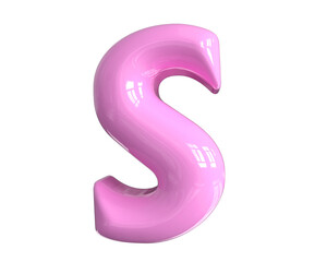 S Letter Pink 3D