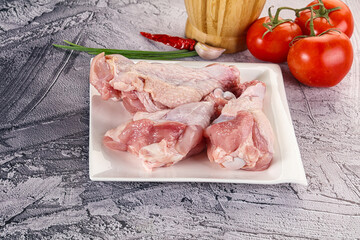 Raw turkey shoulder wing for cooking