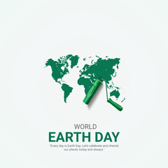 Fototapeta na wymiar world earth day. earth day creative ads design April 22. social media poster, vector, 3D illustration. 
