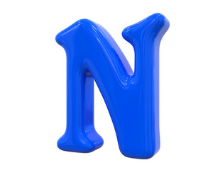 N Letter Blue 3D