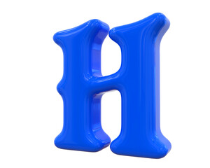 H Letter Blue 3D