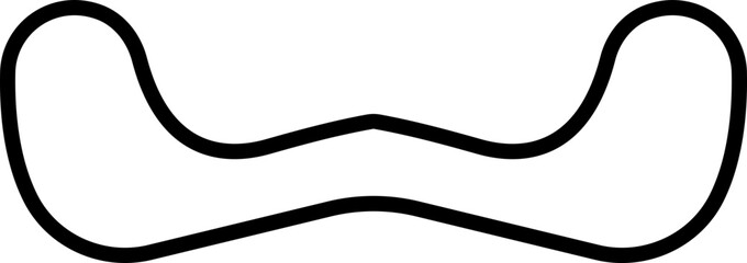 Moustache vector icon. Whisker icon. Black Line silhouette of adult man moustache. Symbol of Fathers day editable stock. Barber symbol on transparent background for Website page and mobile app design.