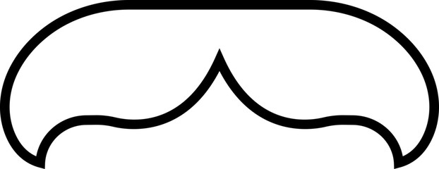 Moustache vector icon. Whisker icon. Black Line silhouette of adult man moustache. Symbol of Fathers day editable stock. Barber symbol on transparent background for Website page and mobile app design.
