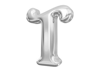 T Letter Silver 3D