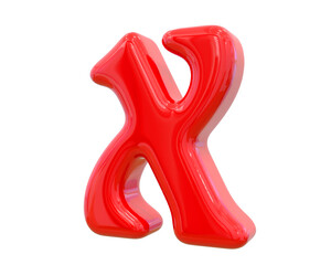 X Letter Red 3D