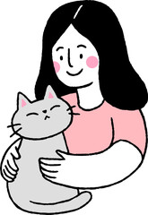 Girl Holding a Cat