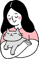 Girl Holding a Cat