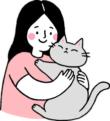 Girl Holding a Cat