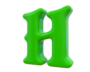 H Letter Green 3D
