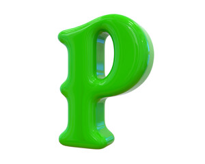 P Letter Green 3D