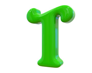 T Letter Green 3D