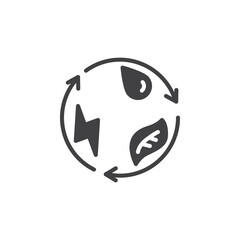 Renewable energy resources vector icon