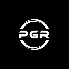 PGR letter logo design with black background in illustrator, cube logo, vector logo, modern alphabet font overlap style. calligraphy designs for logo, Poster, Invitation, etc.