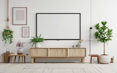 Minimalist blank frame mockup set against a pristine white background,