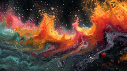 Gordijnen 混ざり合う絵の具が生み出す不思議な色彩 © satoyama