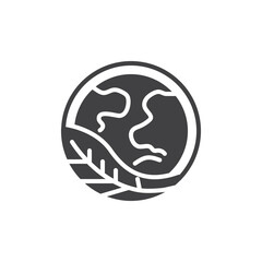 Globe with leaf vector icon
