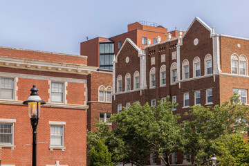 Daytime view of the historic buildings of the Quality Hill neighborhood of downtown Kansas City, Missouri, USA.