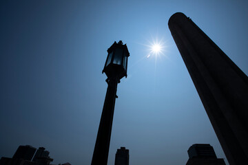 Morning view of the historic 1926 WWI War Memorial in downtown Kansas City, Missouri, USA.