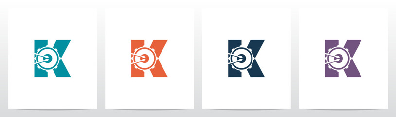 Drum Snare Stick Percussion Letter Logo Design K