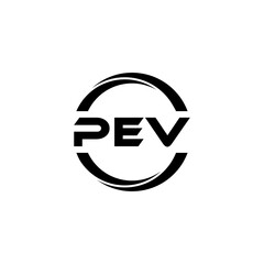 PEV letter logo design with white background in illustrator, cube logo, vector logo, modern alphabet font overlap style. calligraphy designs for logo, Poster, Invitation, etc.