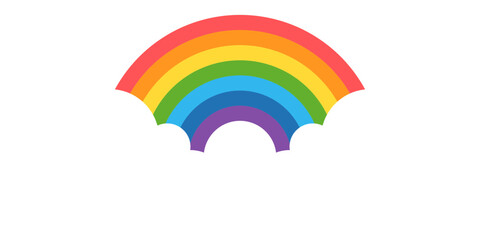 rainbow after cloud icon illustration
