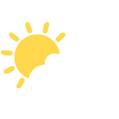 cloud and sun icon illustration