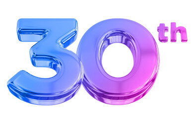 30th Anniversary Gradient Number 3d