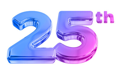 25th Anniversary Gradient Number 3d