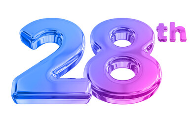 28th Anniversary Gradient Number 3d
