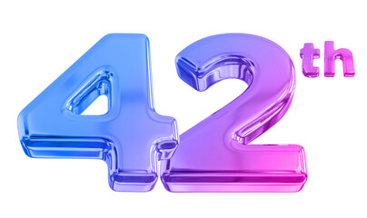 42th Anniversary Gradient Number 3d