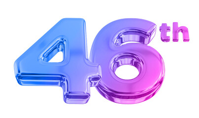 46th Anniversary Gradient Number 3d