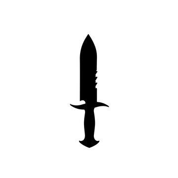 A black silhouette of a knife