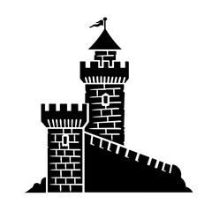 A castle tower on a hill - obrazy, fototapety, plakaty