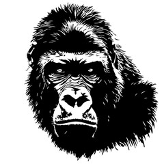 A detailed gorilla face