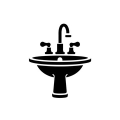 A pedestal sink with handles