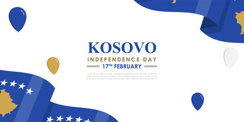 Vector illustration of Kosovo Independence Day social media feed template