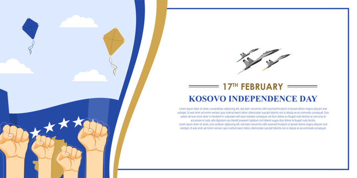 Vector illustration of Kosovo Independence Day social media feed template