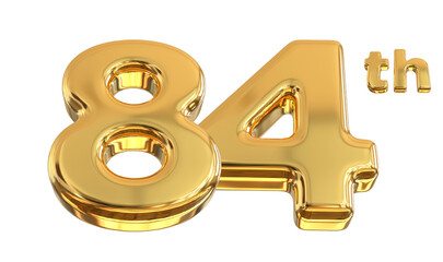 84th Anniversary Gold Number 3d